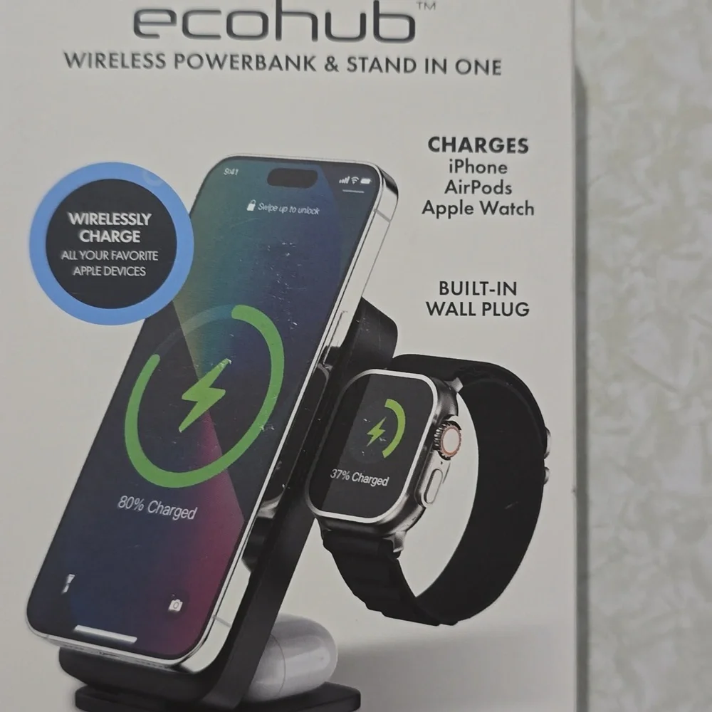 EcoHub Wireless Powerbank & Stand - iPhone Airpod &‎ Apple Watch Charger NWT
